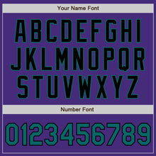 Load image into Gallery viewer, Custom Purple Teal-Black Authentic Two Tone Baseball Jersey