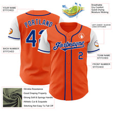 Load image into Gallery viewer, Custom Orange Royal-White Authentic Two Tone Baseball Jersey