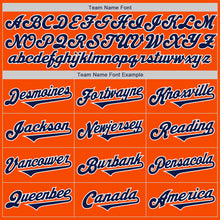 Load image into Gallery viewer, Custom Orange Navy-White Authentic Two Tone Baseball Jersey
