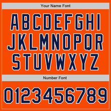 Load image into Gallery viewer, Custom Orange Navy-White Authentic Two Tone Baseball Jersey