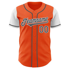 Load image into Gallery viewer, Custom Orange Steel Gray-White Authentic Two Tone Baseball Jersey