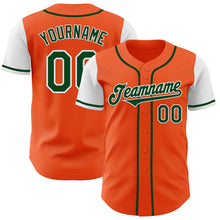 Load image into Gallery viewer, Custom Orange Green-White Authentic Two Tone Baseball Jersey
