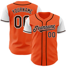 Load image into Gallery viewer, Custom Orange Brown-White Authentic Two Tone Baseball Jersey