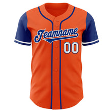Load image into Gallery viewer, Custom Orange Royal-White Authentic Two Tone Baseball Jersey