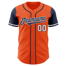 Load image into Gallery viewer, Custom Orange Navy-White Authentic Two Tone Baseball Jersey