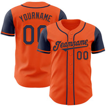 Load image into Gallery viewer, Custom Orange Navy Authentic Two Tone Baseball Jersey