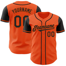 Load image into Gallery viewer, Custom Orange Black Authentic Two Tone Baseball Jersey