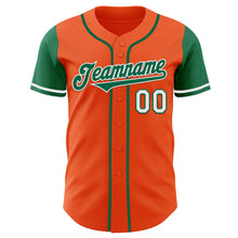 Load image into Gallery viewer, Custom Orange Kelly Green-White Authentic Two Tone Baseball Jersey