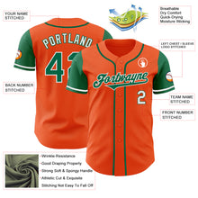Load image into Gallery viewer, Custom Orange Kelly Green-White Authentic Two Tone Baseball Jersey