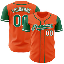 Load image into Gallery viewer, Custom Orange Kelly Green-White Authentic Two Tone Baseball Jersey
