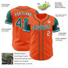Load image into Gallery viewer, Custom Orange Teal-White Authentic Two Tone Baseball Jersey