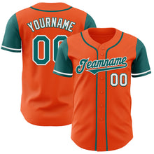 Load image into Gallery viewer, Custom Orange Teal-White Authentic Two Tone Baseball Jersey