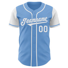 Load image into Gallery viewer, Custom Light Blue White Authentic Two Tone Baseball Jersey