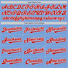 Load image into Gallery viewer, Custom Light Blue Red-White Authentic Two Tone Baseball Jersey