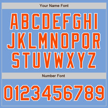 Load image into Gallery viewer, Custom Light Blue Orange-White Authentic Two Tone Baseball Jersey