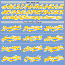 Load image into Gallery viewer, Custom Light Blue Yellow-White Authentic Two Tone Baseball Jersey