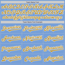Load image into Gallery viewer, Custom Light Blue Old Gold-White Authentic Two Tone Baseball Jersey