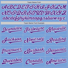 Load image into Gallery viewer, Custom Light Blue Purple-White Authentic Two Tone Baseball Jersey