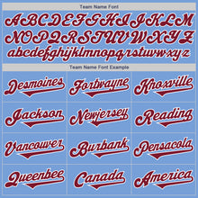 Load image into Gallery viewer, Custom Light Blue Crimson-White Authentic Two Tone Baseball Jersey