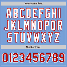 Load image into Gallery viewer, Custom Light Blue Red-White Authentic Two Tone Baseball Jersey