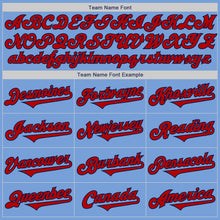 Load image into Gallery viewer, Custom Light Blue Red-Navy Authentic Two Tone Baseball Jersey