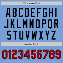 Load image into Gallery viewer, Custom Light Blue Red-Black Authentic Two Tone Baseball Jersey