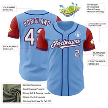 Load image into Gallery viewer, Custom Light Blue Royal-Red Authentic Two Tone Baseball Jersey