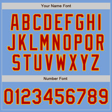 Load image into Gallery viewer, Custom Light Blue Red-Yellow Authentic Two Tone Baseball Jersey