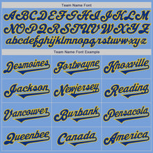 Load image into Gallery viewer, Custom Light Blue Royal-Yellow Authentic Two Tone Baseball Jersey