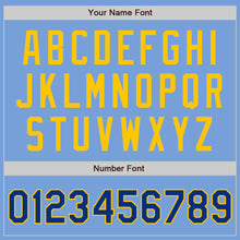 Load image into Gallery viewer, Custom Light Blue Royal-Yellow Authentic Two Tone Baseball Jersey