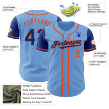 Load image into Gallery viewer, Custom Light Blue Royal-Orange Authentic Two Tone Baseball Jersey