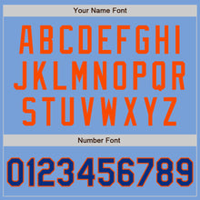 Load image into Gallery viewer, Custom Light Blue Royal-Orange Authentic Two Tone Baseball Jersey