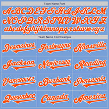 Load image into Gallery viewer, Custom Light Blue Orange-White Authentic Two Tone Baseball Jersey