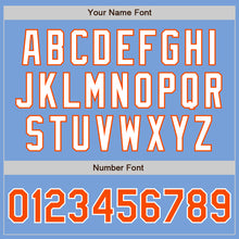 Load image into Gallery viewer, Custom Light Blue Orange-White Authentic Two Tone Baseball Jersey