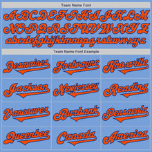 Load image into Gallery viewer, Custom Light Blue Orange-Royal Authentic Two Tone Baseball Jersey