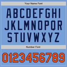 Load image into Gallery viewer, Custom Light Blue Orange-Navy Authentic Two Tone Baseball Jersey