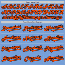 Load image into Gallery viewer, Custom Light Blue Orange-Black Authentic Two Tone Baseball Jersey