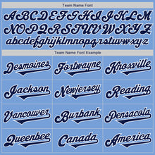 Load image into Gallery viewer, Custom Light Blue Navy-White Authentic Two Tone Baseball Jersey