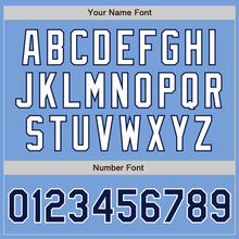 Load image into Gallery viewer, Custom Light Blue Navy-White Authentic Two Tone Baseball Jersey