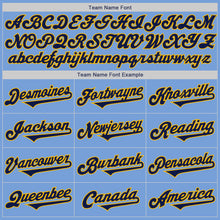 Load image into Gallery viewer, Custom Light Blue Navy-Gold Authentic Two Tone Baseball Jersey