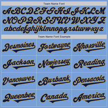 Load image into Gallery viewer, Custom Light Blue Navy-Old Gold Authentic Two Tone Baseball Jersey