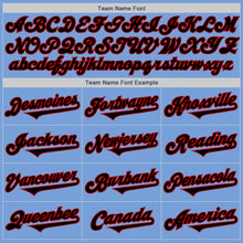 Load image into Gallery viewer, Custom Light Blue Black-Red Authentic Two Tone Baseball Jersey