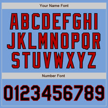 Load image into Gallery viewer, Custom Light Blue Black-Red Authentic Two Tone Baseball Jersey