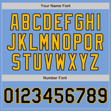 Load image into Gallery viewer, Custom Light Blue Black-Gold Authentic Two Tone Baseball Jersey