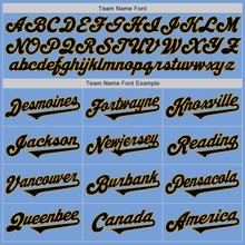 Load image into Gallery viewer, Custom Light Blue Black-Old Gold Authentic Two Tone Baseball Jersey