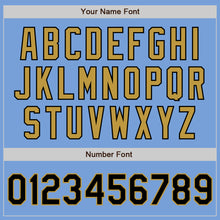 Load image into Gallery viewer, Custom Light Blue Black-Old Gold Authentic Two Tone Baseball Jersey