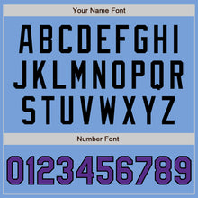 Load image into Gallery viewer, Custom Light Blue Purple-Black Authentic Two Tone Baseball Jersey