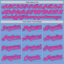 Load image into Gallery viewer, Custom Light Blue Pink-Purple Authentic Two Tone Baseball Jersey