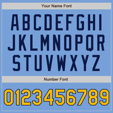 Load image into Gallery viewer, Custom Light Blue Gold-Navy Authentic Two Tone Baseball Jersey