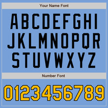 Load image into Gallery viewer, Custom Light Blue Gold-Black Authentic Two Tone Baseball Jersey